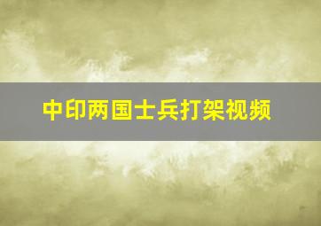 中印两国士兵打架视频