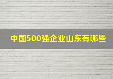 中国500强企业山东有哪些