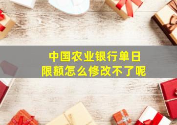 中国农业银行单日限额怎么修改不了呢