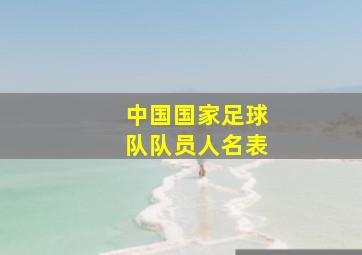 中国国家足球队队员人名表