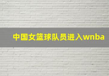 中国女篮球队员进入wnba