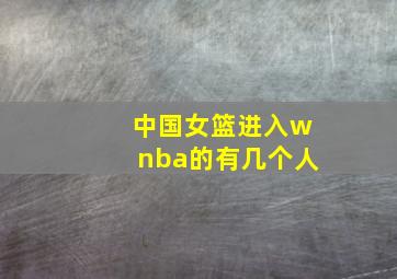 中国女篮进入wnba的有几个人