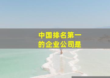 中国排名第一的企业公司是