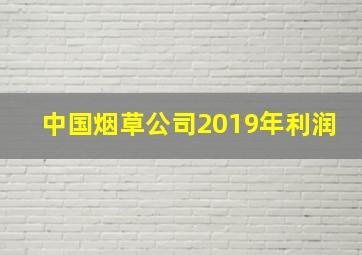 中国烟草公司2019年利润