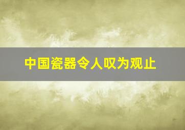 中国瓷器令人叹为观止