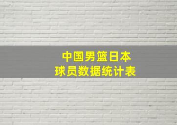 中国男篮日本球员数据统计表