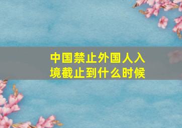 中国禁止外国人入境截止到什么时候