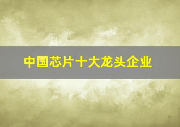 中国芯片十大龙头企业