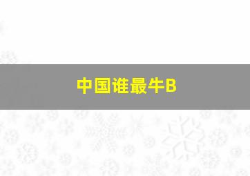 中国谁最牛B