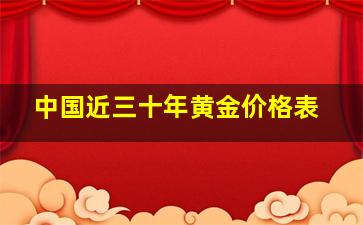 中国近三十年黄金价格表