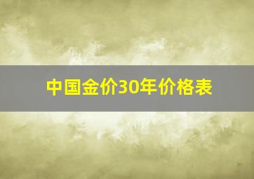 中国金价30年价格表