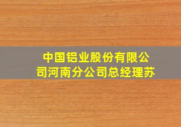 中国铝业股份有限公司河南分公司总经理苏