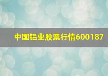 中国铝业股票行情600187