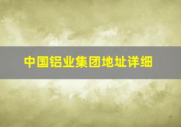 中国铝业集团地址详细