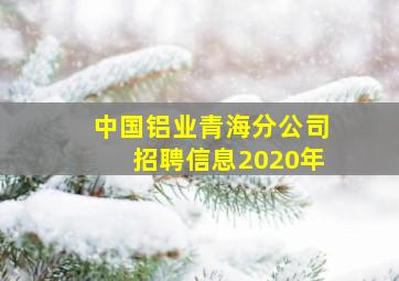 中国铝业青海分公司招聘信息2020年