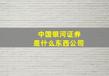 中国银河证券是什么东西公司