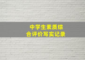 中学生素质综合评价写实记录