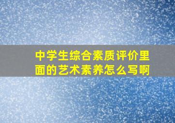 中学生综合素质评价里面的艺术素养怎么写啊