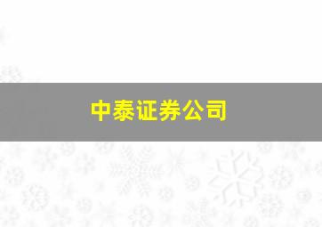 中泰证券公司