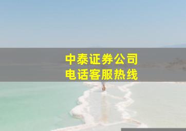 中泰证券公司电话客服热线