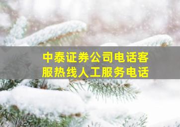 中泰证券公司电话客服热线人工服务电话