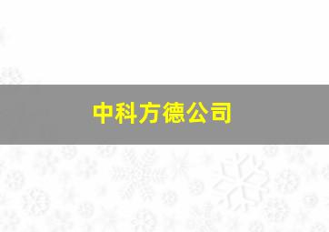 中科方德公司