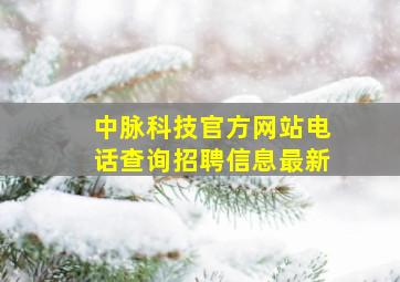 中脉科技官方网站电话查询招聘信息最新