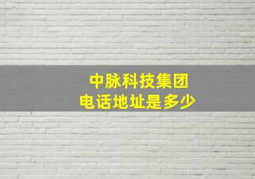 中脉科技集团电话地址是多少