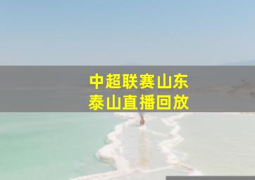 中超联赛山东泰山直播回放