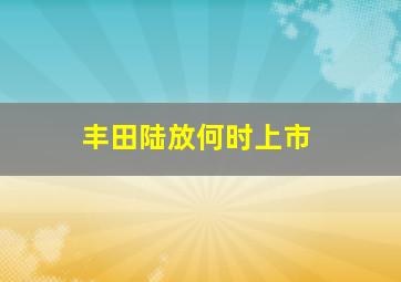 丰田陆放何时上市