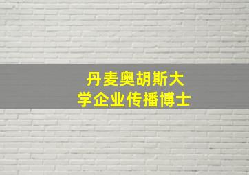 丹麦奥胡斯大学企业传播博士