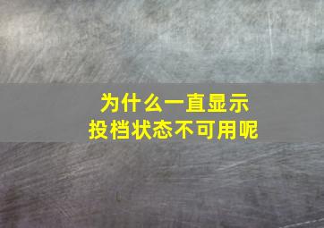 为什么一直显示投档状态不可用呢