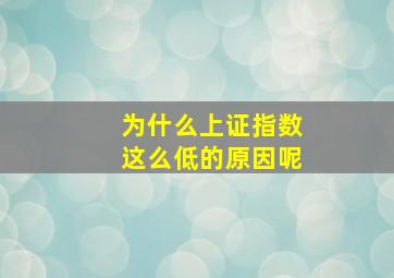 为什么上证指数这么低的原因呢