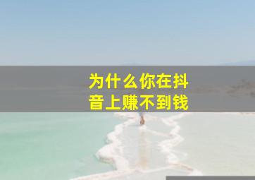 为什么你在抖音上赚不到钱