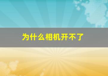 为什么相机开不了