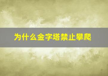 为什么金字塔禁止攀爬