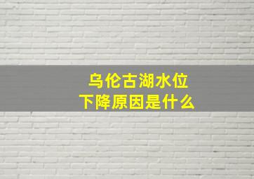 乌伦古湖水位下降原因是什么