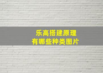 乐高搭建原理有哪些种类图片