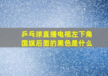 乒乓球直播电视左下角国旗后面的黑色是什么