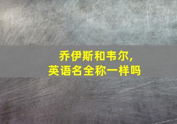 乔伊斯和韦尔,英语名全称一样吗