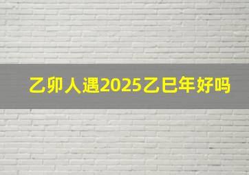 乙卯人遇2025乙巳年好吗