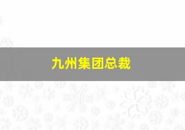 九州集团总裁