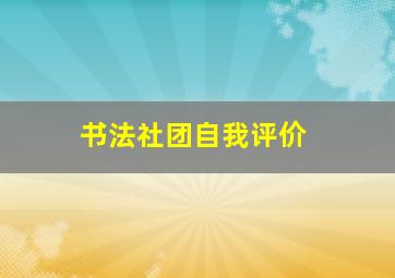 书法社团自我评价