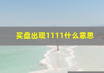 买盘出现1111什么意思