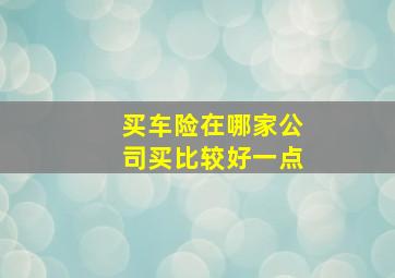 买车险在哪家公司买比较好一点