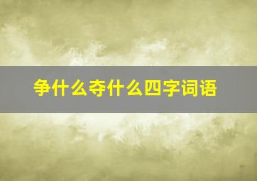 争什么夺什么四字词语