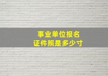 事业单位报名证件照是多少寸