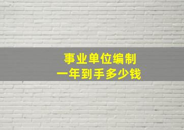 事业单位编制一年到手多少钱