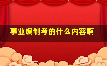 事业编制考的什么内容啊