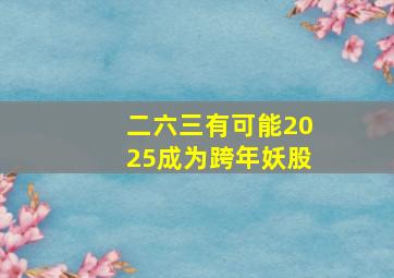 二六三有可能2025成为跨年妖股